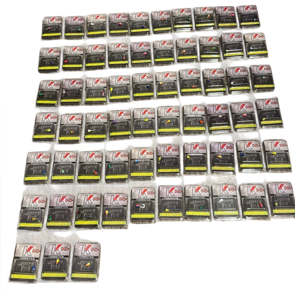 Kenders Tungsten Katch Fish Bright UV Jigs 63 Total All 4mm #14 Hook